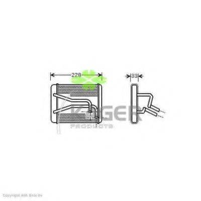 KAGER 320146 Теплообмінник, опалення салону