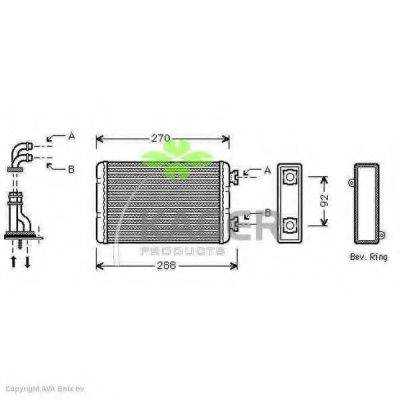 KAGER 320182 Теплообмінник, опалення салону