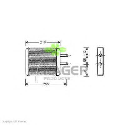 KAGER 320375 Теплообмінник, опалення салону