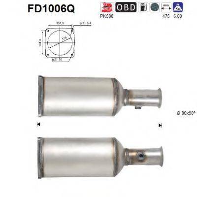 AS FD1006Q Саджовий/частковий фільтр, система вихлопу ОГ