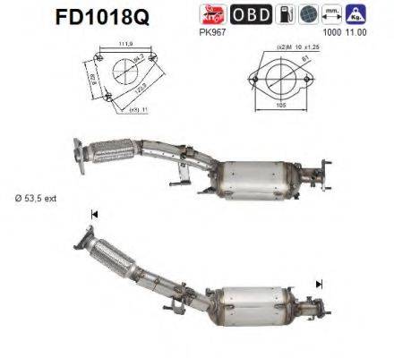 AS FD1018Q Саджовий/частковий фільтр, система вихлопу ОГ