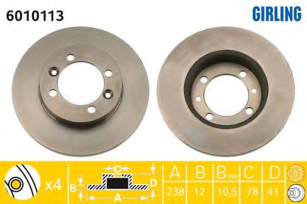 GIRLING 6010113 гальмівний диск