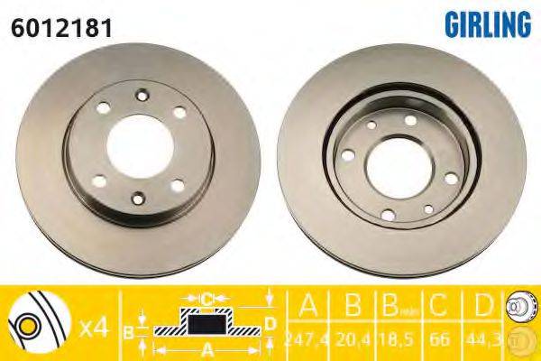 GIRLING 6012181 гальмівний диск