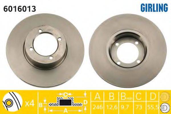 GIRLING 6016013 гальмівний диск