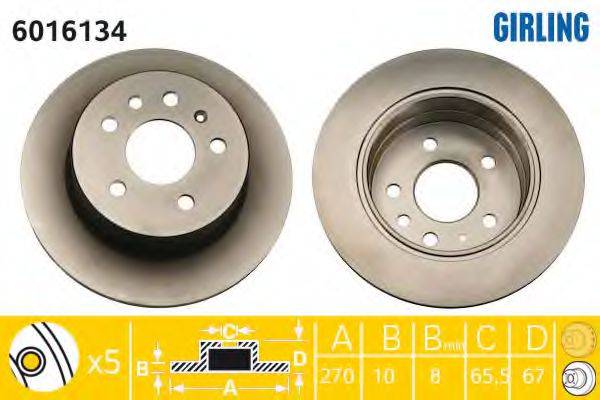 GIRLING 6016134 гальмівний диск