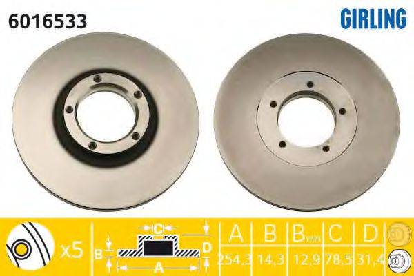 GIRLING 6016533 гальмівний диск