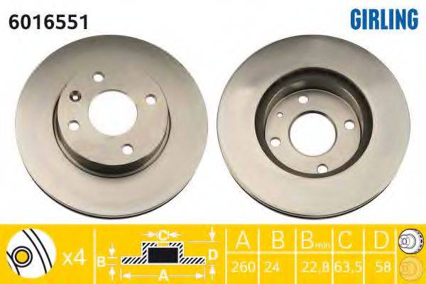 GIRLING 6016551 гальмівний диск