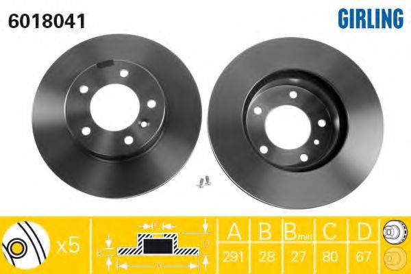GIRLING 6018041 гальмівний диск