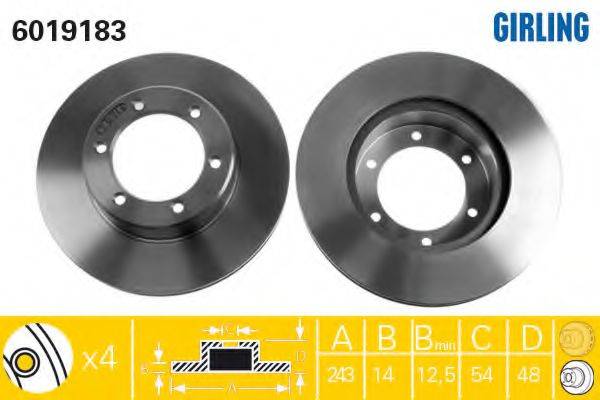 GIRLING 6019183 гальмівний диск