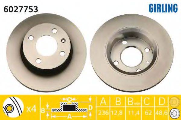 GIRLING 6027753 гальмівний диск
