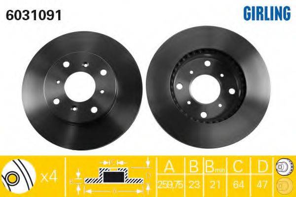 GIRLING 6031091 гальмівний диск
