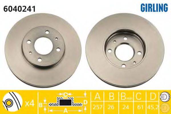 GIRLING 6040241 гальмівний диск