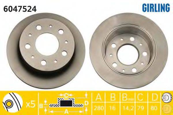GIRLING 6047524 гальмівний диск