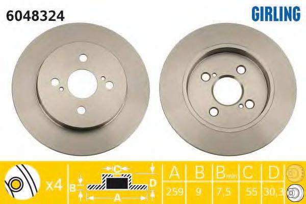 GIRLING 6048324 гальмівний диск