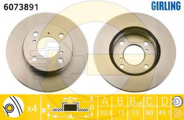 GIRLING 6073891 гальмівний диск