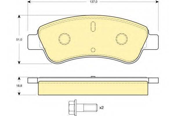 GIRLING 6114634 Комплект гальмівних колодок, дискове гальмо