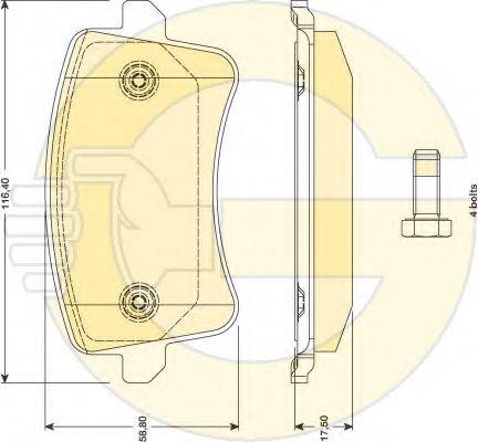 GIRLING 6117651 Комплект гальмівних колодок, дискове гальмо