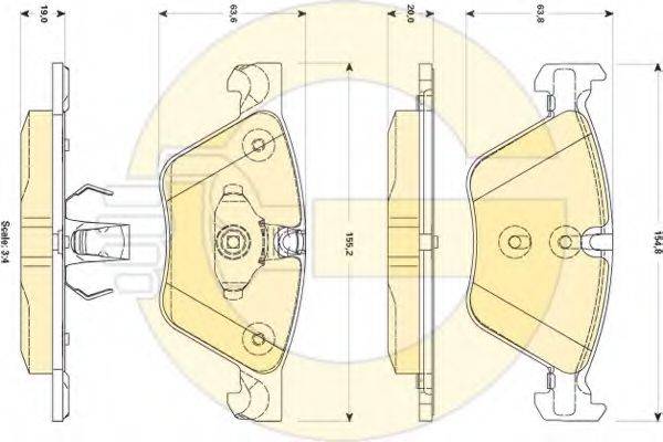 GIRLING 6118822 Комплект гальмівних колодок, дискове гальмо