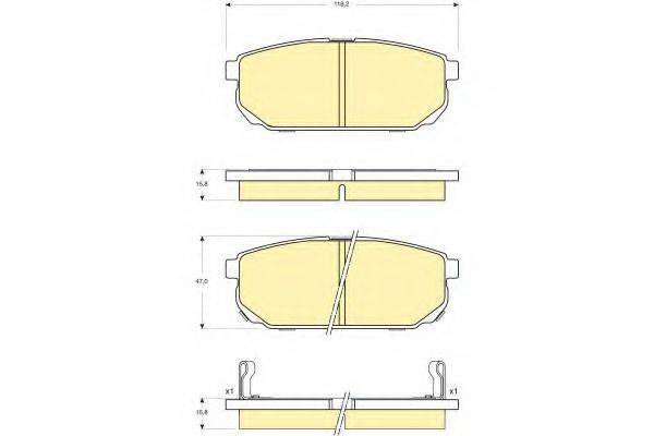 GIRLING 6133449 Комплект гальмівних колодок, дискове гальмо