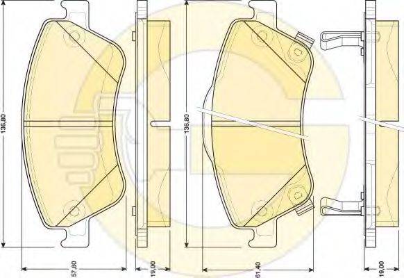 GIRLING 6134814 Комплект гальмівних колодок, дискове гальмо