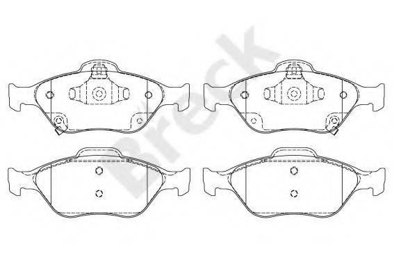 BRECK 240220070210 Комплект гальмівних колодок, дискове гальмо