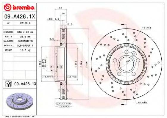 AP 25180X гальмівний диск