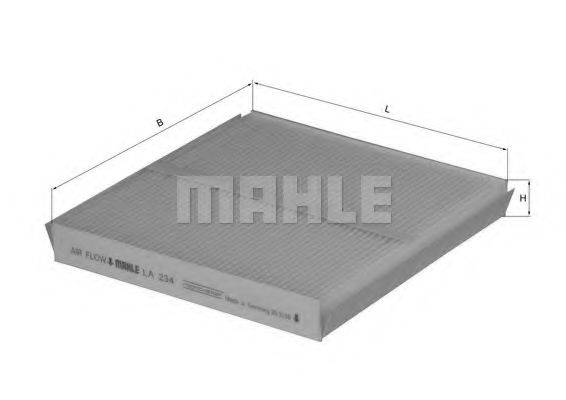 MAHLE ORIGINAL LA234 Фільтр, повітря у внутрішньому просторі