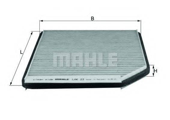 MAHLE ORIGINAL LAK23 Фільтр, повітря у внутрішньому просторі