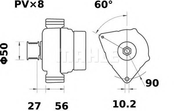 MAHLE ORIGINAL MG571 Генератор