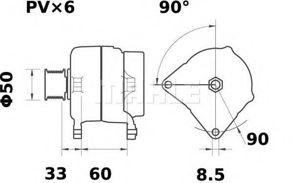 MAHLE ORIGINAL MG91 Генератор