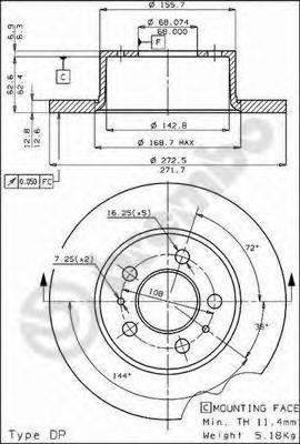 BRECO BS7057 гальмівний диск