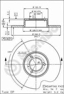 BRECO BS7317 гальмівний диск