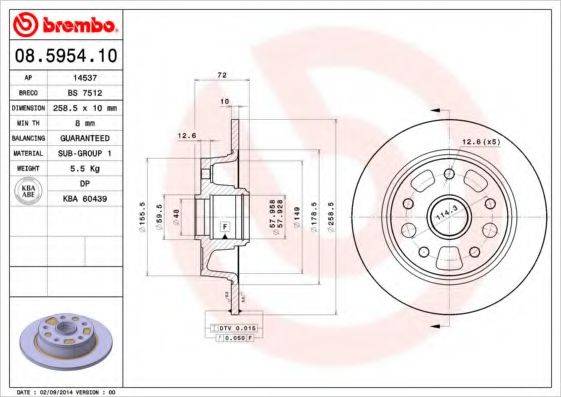 BRECO BS7512 гальмівний диск