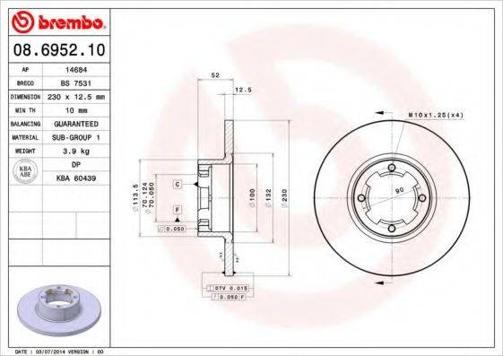 BRECO BS7531 гальмівний диск