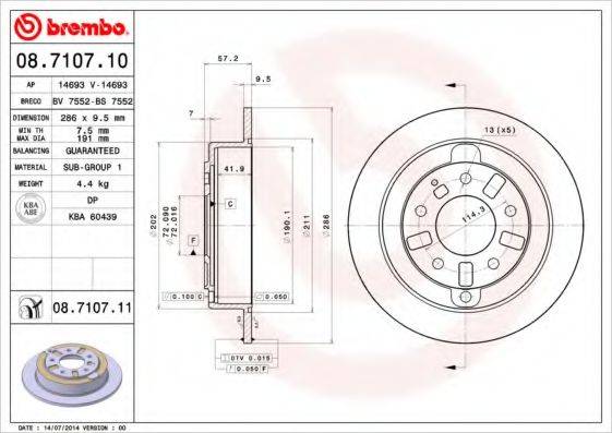 BRECO BS7552 гальмівний диск