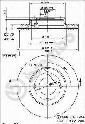 BRECO BS8016 гальмівний диск