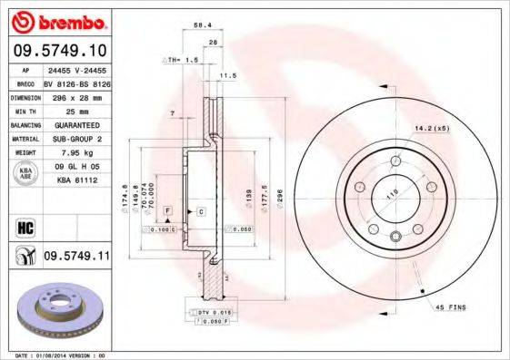 BRECO BS8126 гальмівний диск