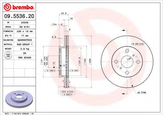 BRECO BS8161 гальмівний диск