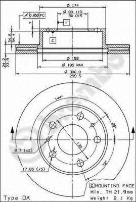 BRECO BS8166 гальмівний диск