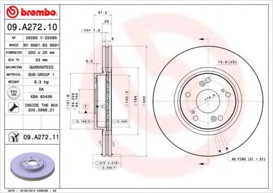 BRECO BS8691 гальмівний диск