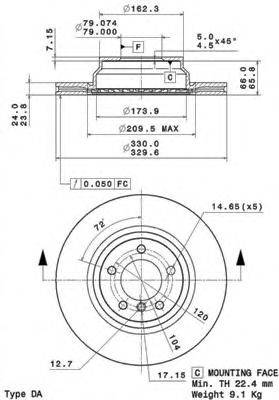 BRECO BS8719 гальмівний диск