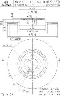 BRECO BS8725 гальмівний диск