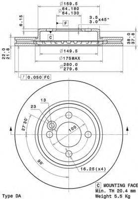 BRECO BS8779 гальмівний диск