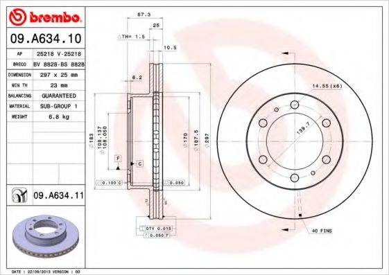 BRECO BS8828 гальмівний диск