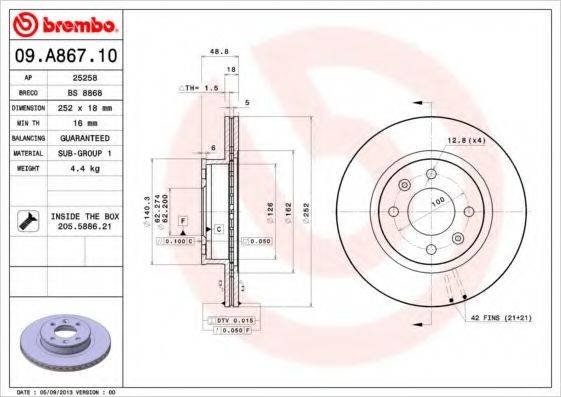 BRECO BS8868 гальмівний диск