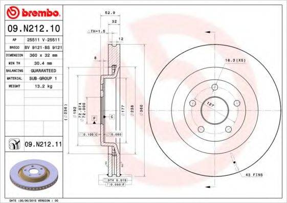 BRECO BS9121 гальмівний диск