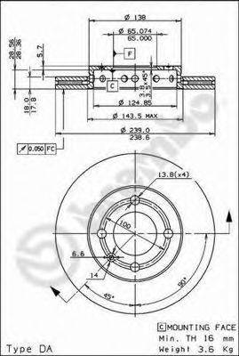 BRECO BV8207 гальмівний диск