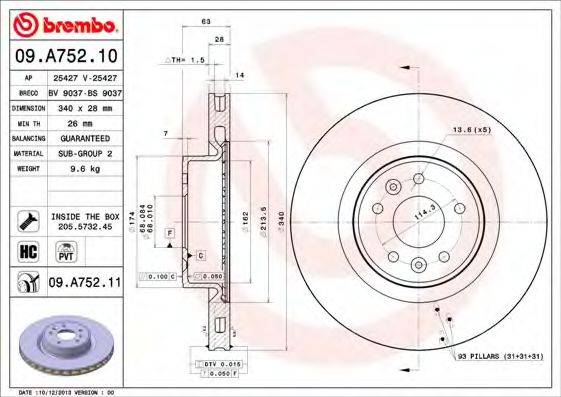 BRECO BV9037 гальмівний диск