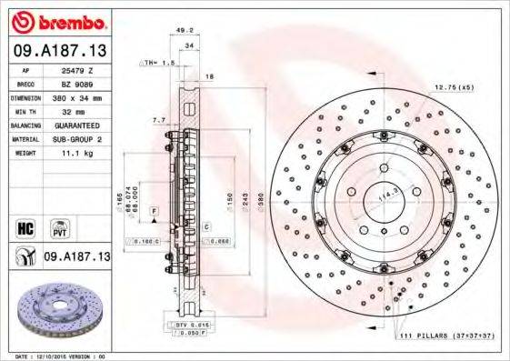 BRECO BZ9089 гальмівний диск