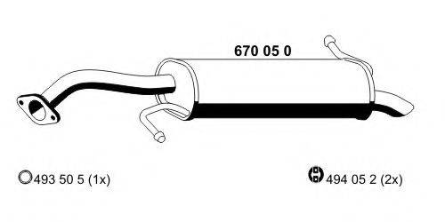 ERNST 670050 Глушник вихлопних газів кінцевий